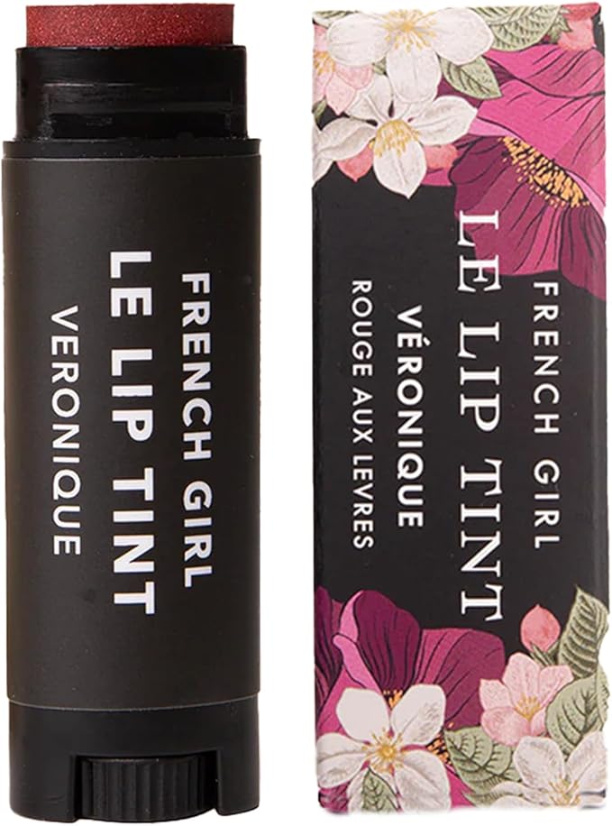 French Girl Le Lip Tint - Moisturizing & Hydrating Lip Balm for Sheer, Buildable Coverage & Shine, Clean Formula, Organic Ingredients, Vegan & Cruelty-Free - Veronique