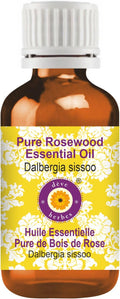 Deve Herbes Pure Rosewood Essential Oil (Dalbergia Sissoo) Steam Distilled 10ml (0.33 oz)