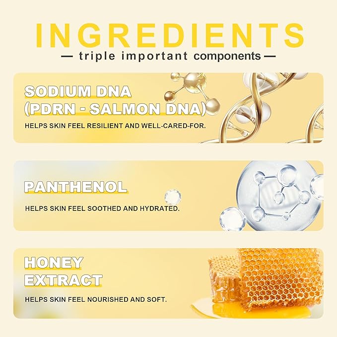 Salmon DNA PDRN Honey Nourish Serum with PDRN & Panthenol, Hydrating Face Serum for Soothing, Moisturizing, Calming, Revitalizing Skin,30ml / 1.01 fl.oz.