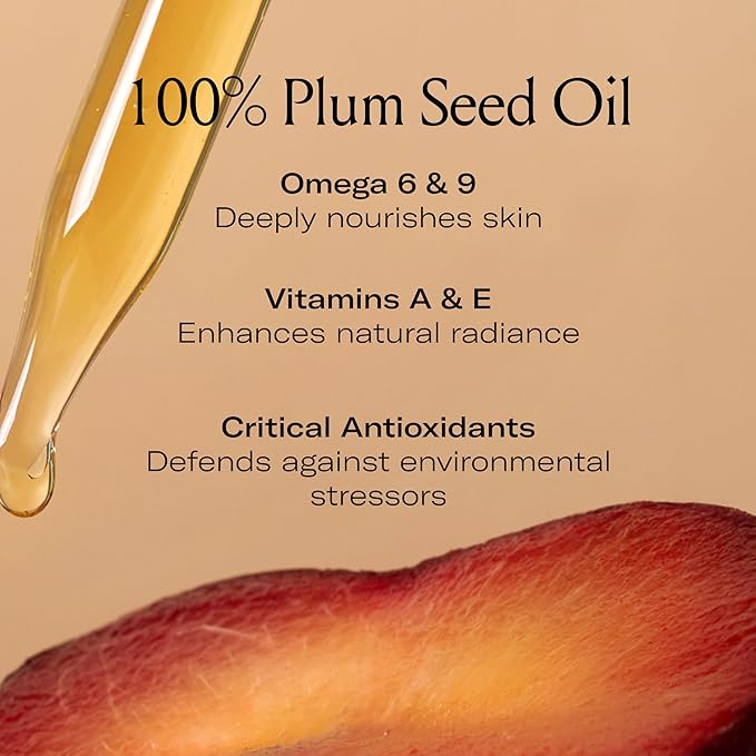 Le Prunier Plum Beauty Oil – Made Safe Certified Superfood Antioxidant Facial Oil | Vegan, Non-Comedogenic Moisturizing Oil for Face, Hair & Body | Hydrating, Clean, Cruelty-Free Skincare | 1 fl oz
