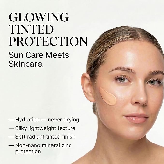 Daily Face Sunscreen SPF 40 Moisturizer with Tallow, Zinc Oxide, Hyaluronic Acid & Vitamin E – Mineral, Reef Safe Sunscreen for Hydration & UV Protection, (Tinted. 1.7 oz)