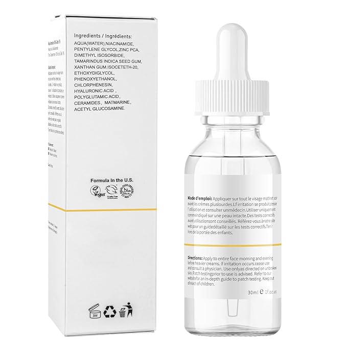 Niacinamide 10% + Zinc 1% Face Serum for Women, 2 PCS Refreshing Niacinamide Facial Serum For Acne.