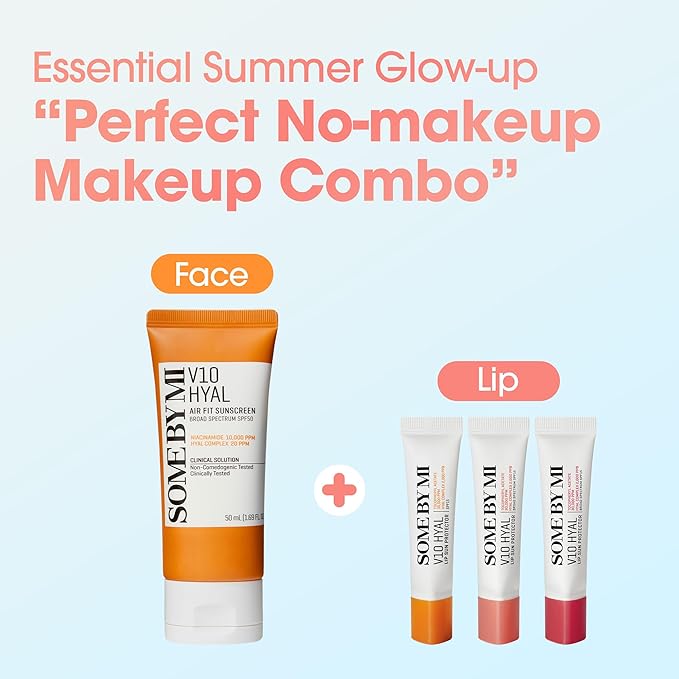 SOME BY MI V10 Hyal Lip Sun Protector Rosy – Pack of 2, 0.46oz – Korean Tinted Glow SPF 15 Sunscreen Lip Balm for Dry & Sensitive Lips – Hydrating with Hyaluronic Acid & Vitamin E – Korean Skin Care