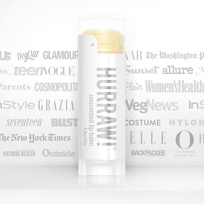 Hurraw! Unscented Lip Balm, 2 Pack: Organic, Certified Vegan, Cruelty and Gluten Free. Non-GMO, 100% Natural Ingredients. Bee, Shea, Soy and Palm Free. Made in USA