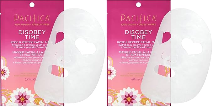 Pacifica Disobey Time Facial Mask - Rose and Peptide 1 Pc (Pack of 2)