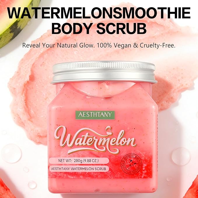 Strawberry Sugar Body Scrub, Gentle Exfoliating Body Scrub for Dry Rough Skin, Moisturizing Body Polish with Sweet Strawberry Scent for Soft Smooth Skin