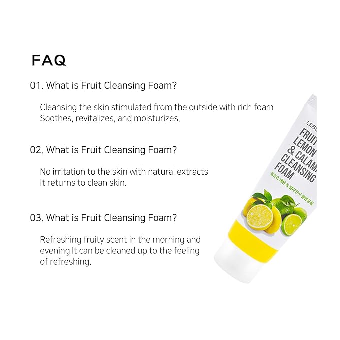 LEBELAGE Korean Lemon Facial Cleanser 3.38 oz | Cleansing Foam Face Wash | Low pH Gentle Hydrating Daily Facial Cleanser Sensitive Skin | Deep Cleansing Foaming Cleanser, Pore Care-All Skin Types