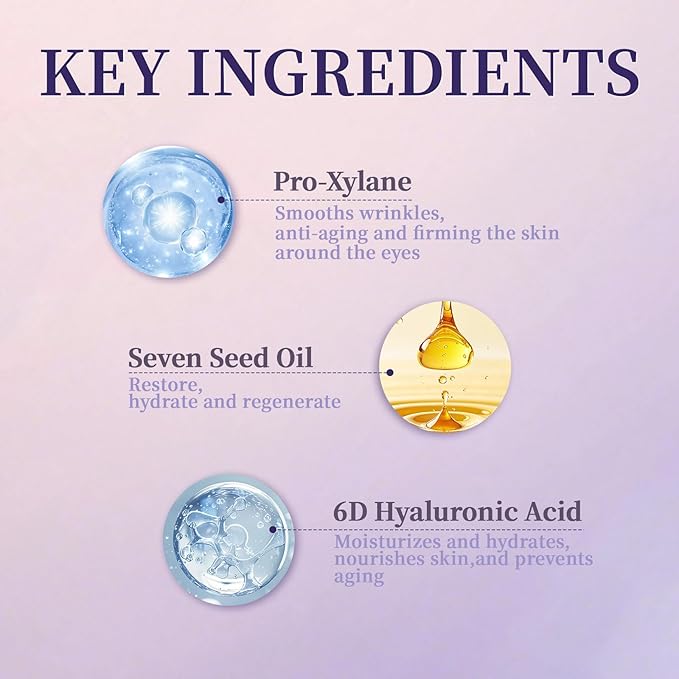Retinol Eye Cream,Eye Serum for Dark Circles,5% Pro-Xylane Active Anti-Wrinkle Eye Cream,Dark Circles, and Fade Wrinkles, Fine Lines, Puffy eye Skin Care Treatment for Women and Men,0.7Oz