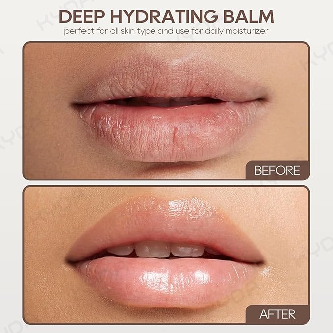 KYDA 3 Pcs Coffee Bean Lip Balm, Deep Hydrating Lip Balm, Daily Lip Moisturizer for Dry Cracked Lips with Coffee Bean Extract