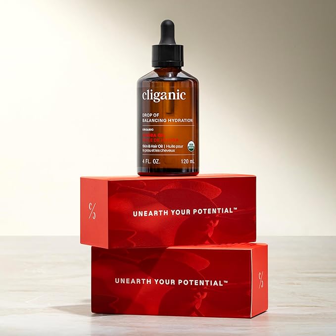 Cliganic Organic Nature’s Glow Oils Trio: Jojoba, Argan & Rosehip - For Face, Hair & Body