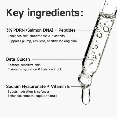 3% PDRN Salmon DNA Facial Serum with Peptide - Helps Soothe Sensitive Skin, Supports Healthy-Looking Skin, Helps Skin Look Plump & Resilient - Suitable for All Skin Types - 30ml (1 FL OZ)