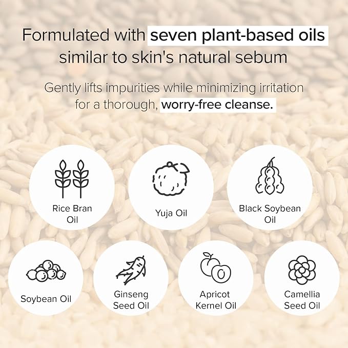 Mary&May Rice + Glutathione LHA Cleansing Oil – Korean Oil Cleanser for Blackheads & Pores, Waterproof Makeup & Sunscreen Remover, Oil-to-Milk Emulsifying, Exfoliation for Sensitive Skin 6.76 fl oz