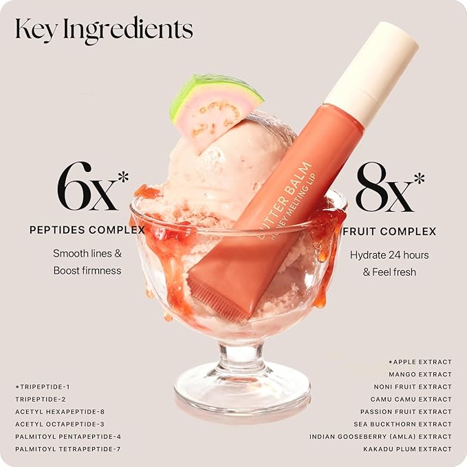 Nature Republic Honey Melting Lip Butter Balm – Hydrating Tinted Balm with Peptides, for Sheer & Glossy, Smooth & Soft Lips (GUAVA SORBET)