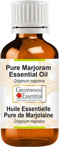 Greenwood Essential Marjoram Essential Oil (Origanum majorana) Pure | Non-Sticky | Non-Greasy | Lightweight | Men & Women | All Skin Types | Steam Distilled 10ml (0.33 oz)
