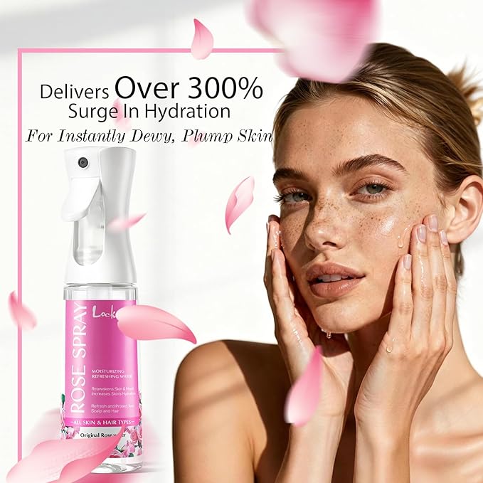 Rose Water Spray for Face & Hair - 10 Fl Oz Hydrating Face Mist for All Skin Types - Refreshing Rose Toner for Face, Skin & Hair Care, Alcohol-Free & Gentle Formula