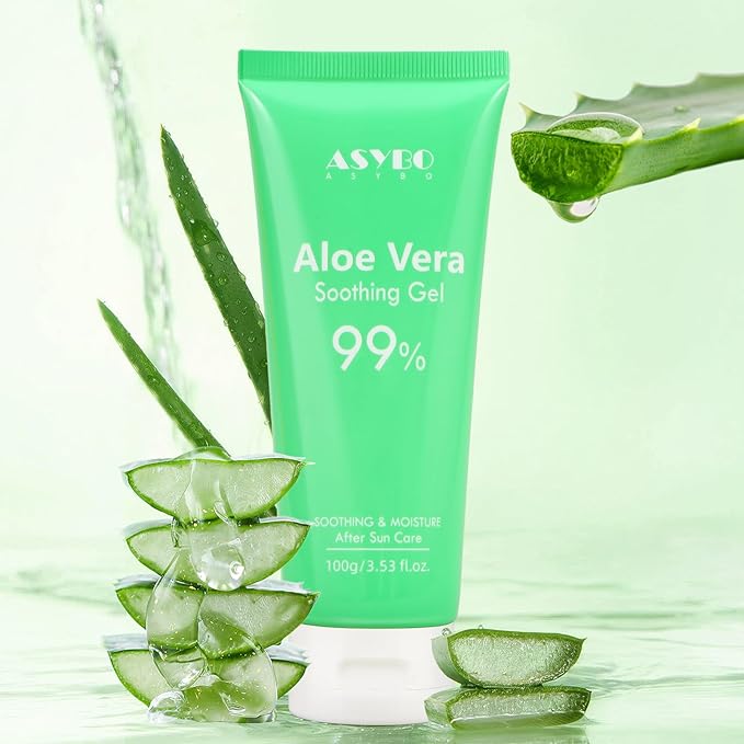 100x2 ML Aloe Vera Gel – 99% Organic Pure Aloe Vera Hydrating Face & Body Moisturizer, Natural Aloe Cream for Dry Skin, Sunburn, Acne, Soothing & Moisturizing for Face Body Hair