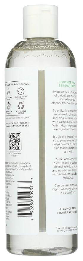 Burts Bees Sensitive Toner With Aloe Vera Unisex 12 oz