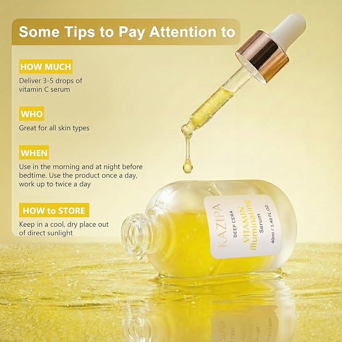Vitamin C Serum for Face, Anti Aging Vitamin Illuminating Brightening Serum with Niacinamide,Hyaluronic Acid & VE, Skin Care for Evens tone, Dark Spot Corrector, Hydrates, Reduces Wrinkles,1.35Fl Oz