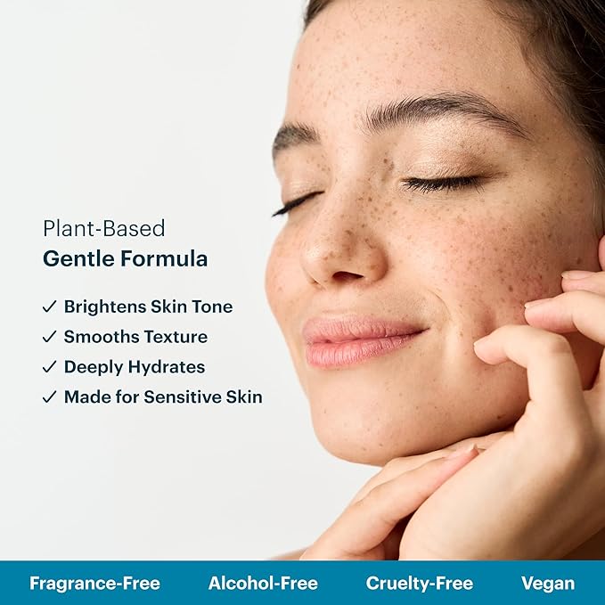 Daily Renewal Serum – Hydrating Facial Serum with Bakuchiol, Peptides & Vitamin C – Brightening & Smoothing Serum for Sensitive Skin – 1 fl oz