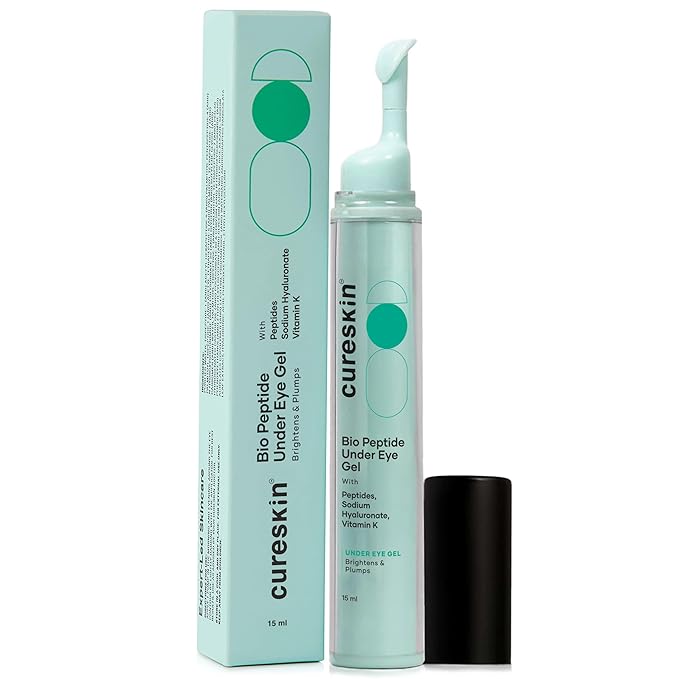 Cureskin Under Eye Gel for Dark Circles for Women and Men | Bio-Peptide Under Eye Gel to Reduce Dark Circles, Puffiness & Wrinkles | Under Eye Cream for Men and Women