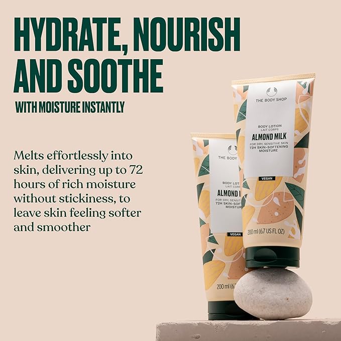 The Body Shop Almond Milk and Honey Body Lotion – Hydrating & Moisturizing Skincare for Dry and Sensitive Skin – Hypoallergenic – 6.7 oz