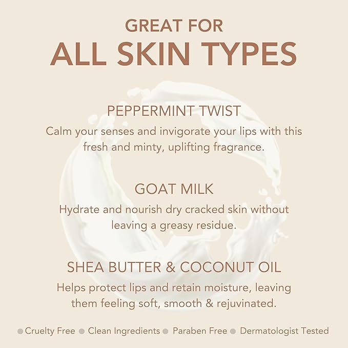 Dionis Goat Milk Lip Balm Peppermint Twist 0.28oz (Pack of 6)