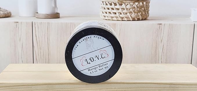TSA Handmade Whipped Mango Love Body Butter Cream, Luxury Body Lotion for Dry Skin, Daily Moisturizing Shea Butter, Sunflower Oil, Mothers, Fathers, Women, Men, Teens, 4.5 oz Jar