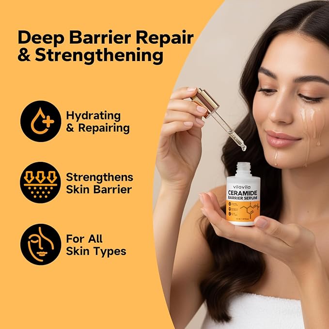 Ceramide Serum (1.01 Fl Oz), Hydrating Serum to Reduce Dryness, Hyaluronic Acid Serums, Ceramide Moisturizer for Skin Care, Face Serums for Women, Redness-Reducing & Hydrating