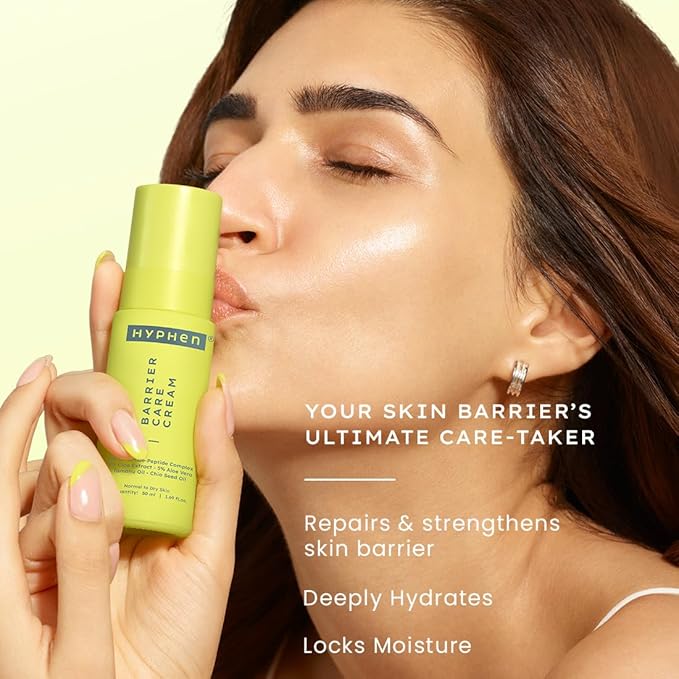 Hyphen 2% Ceramide-Peptide Complex Barrier Repair Face Moisturizer- Normal to Dry Skin | Lightweight Gel Cream, Oil-Free Hydration for dry skin | Non-Comedogenic Non Sticky Cream for Women, Men -50ml