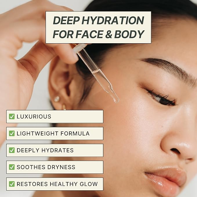 Moisturizing Oil for Face and Body – 100% Plant-Based, Vegan, and Cruelty-Free – Hydrating Blend with Argan, Jojoba, and Sweet Almond Oil – Plastic-Free Packaging – 30ml