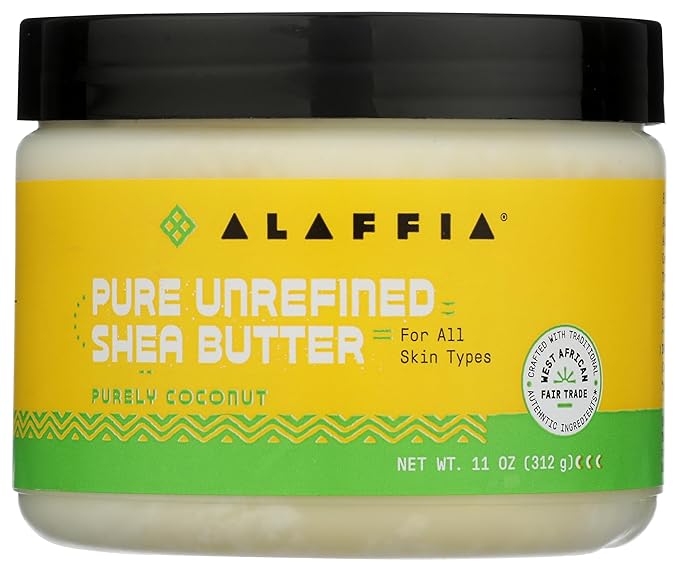 ALAFFIA Purely Coconut Authentic African Unrefined Shea Butter, 11 OZ