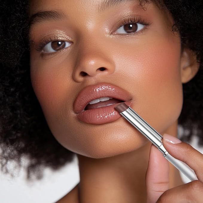 BAISEN DIARY 2PCS Honey Lipstick Tinted Lip Balm - Sheer Hydrating Lipstick for All Skin Tones - Moisturizing Lip Color, Nourishing Lip Balm with a Hint of Natural Black Cherry Tint (Black & Nude)