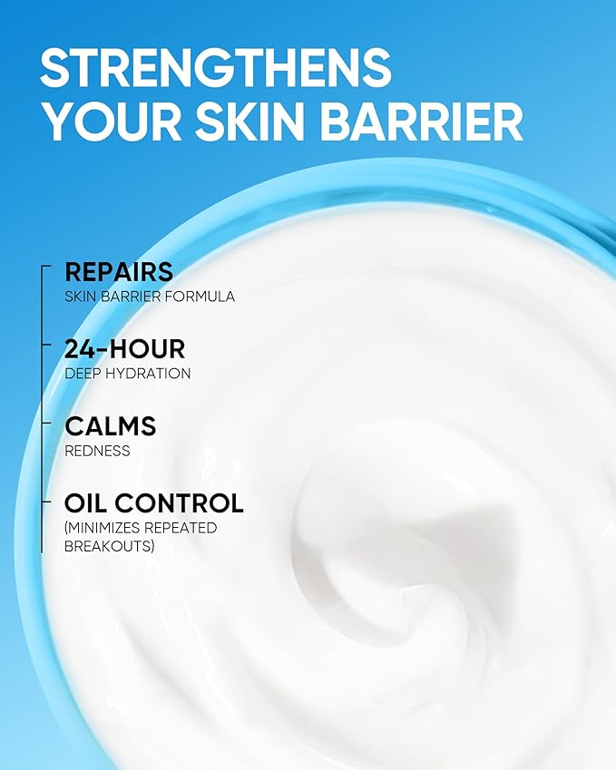 SKINTIFIC Face Moisturizer with 5X Ceramides, Hydrating Moisture Barrier Repair Cream for Sensitive/Oil Skin Types, Hyaluronic Acid & Centella, Daily Facial Moisturizer, Non-Comedogenic 100g/3.52 OZ