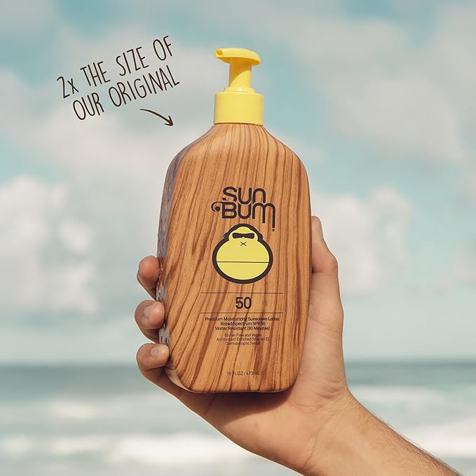 Sun Bum Original SPF 50 Sunscreen Body Lotion - Broad Spectrum Moisturizing Sunscreen with Vitamin E - Hawaii 104 Act Compliant (Made Without Octinoxate & Oxybenzone) - 16 oz,(Pack of 2)