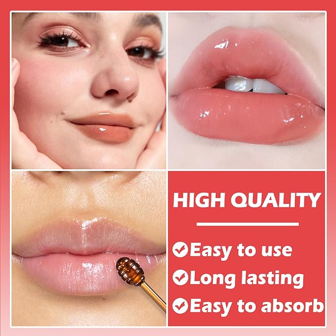 3PCS Bee Lip Balm Honey Pot Honey Strawberry Cherry Sleeping Lip Mask Silky Hydrating Bee Lip Balm Honey Lip Mask Overnight LipCare Products