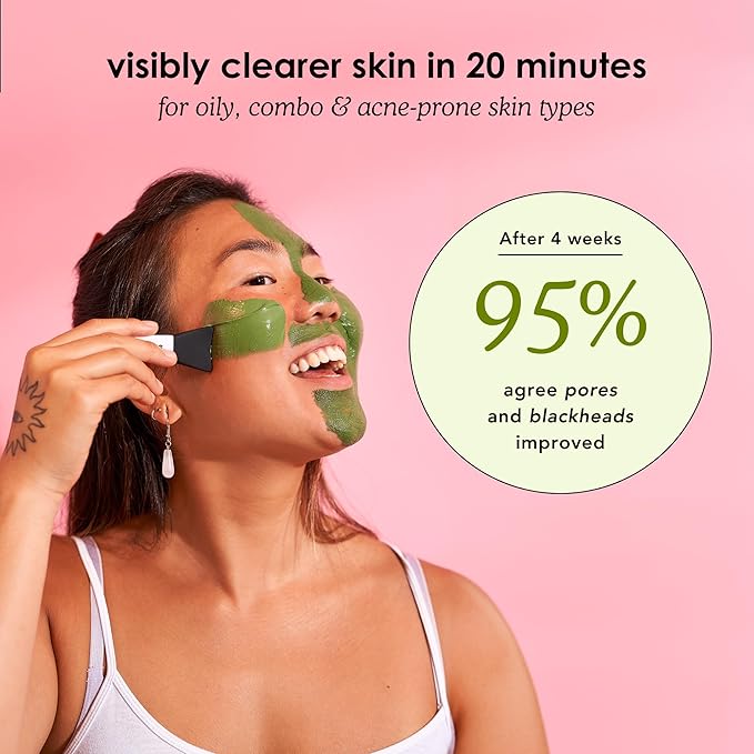 Glorio DETOX: 8 Cleansing Clay Face Mask Treatments - Rare Green Clay - 8 Week Beauty Set - Minimizes Pores, Blackheads, Breakouts - Glycolic + Salicylic Acid, Indian Clay, Spa Gift Set, Face Skincare