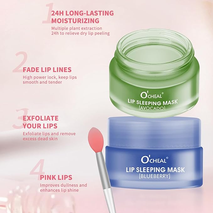 MEICOLY Nourish Hydrating Lip Sleeping Mask,Lip Mask Overnight,Intense Hydration Night Sleep Lip Mask,Lip Balm for Restore,Hydrate Dry Chapped Lips,Berry,0.7oz