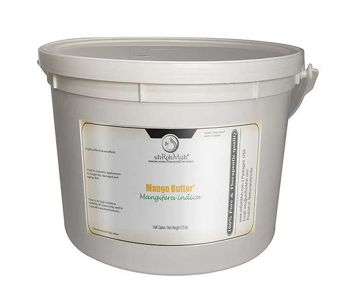 uh*Roh*Muh Premium Refined Mango Butter Skincare&Hair for SilkySmooth Hydration DIY Beauty Essential BodyButter,Ultimate Dry Skin Solution Net Wt. 1.6 kg / 3.5 lb