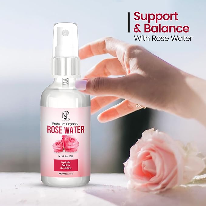 Organic Rose Water for Face (100ml) Refreshing Rose Water Spray for Hair Cleansing and Face Soothing| Pure Hydrating Face Toner Mist for All Skin Types (Pack of 1)