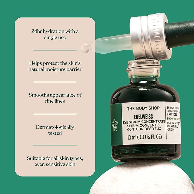 The Body Shop Edelweiss Eye Concentrate – Smooths Under Eye Area – Vegan – 10ml