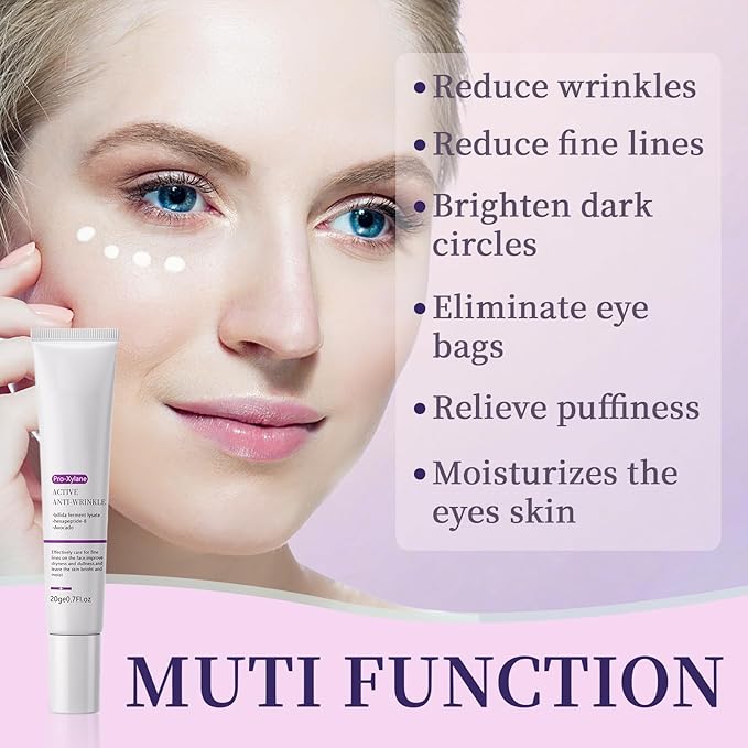 Retinol Eye Cream,Eye Serum for Dark Circles,5% Pro-Xylane Active Anti-Wrinkle Eye Cream,Dark Circles, and Fade Wrinkles, Fine Lines, Puffy eye Skin Care Treatment for Women and Men,0.7Oz