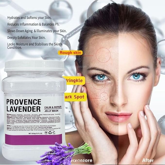 Vajacial Hydro Jelly Mask Powder for Face, Collagen Face Mask for Women, Jelly Facial Mask for Teens and Women (Lavender)