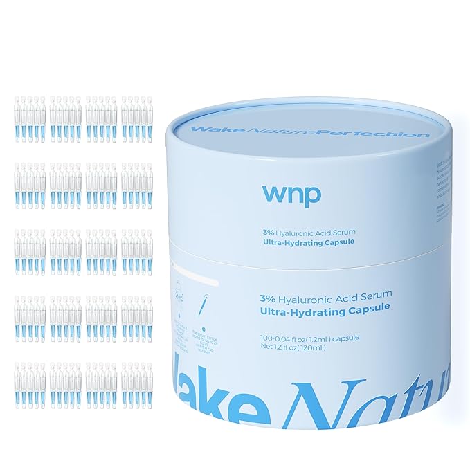 WNP Hyaluronic Acid Serum 3% for Face with 4D Multi-Layer Hydration | Ultra Hydrating Anti-Aging Serum | Moisturizer for Dry & Sensitive Skin | Pre-Makeup Skincare | Single-Use Vials 100PCS