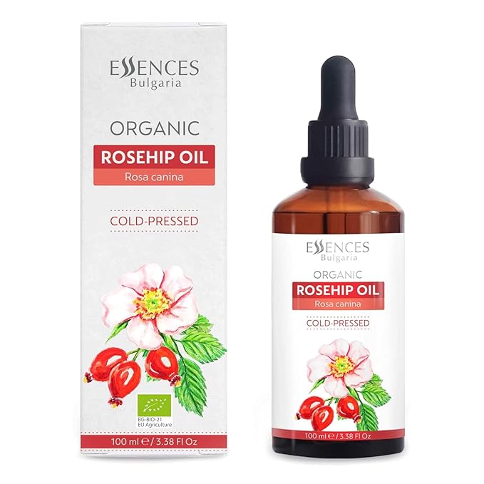 Essences Bulgaria Organic Rosehip Oil 3.4 Fl Oz | 100ml | 100% Natural Cold-Pressed Oil | Therapeutic Quality | Family Owned Farm | Massage Base Oil | Natural Moisturizer | Ideal Carrier Oil