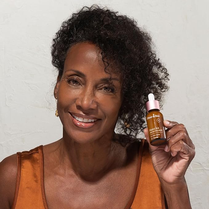 Age Defense Serum | Clean, 100% Vegan | Anti Aging Serum for Face to Reduce Fine Lines and Wrinkles | Forté 44 by Fleur & Bee - 1 oz