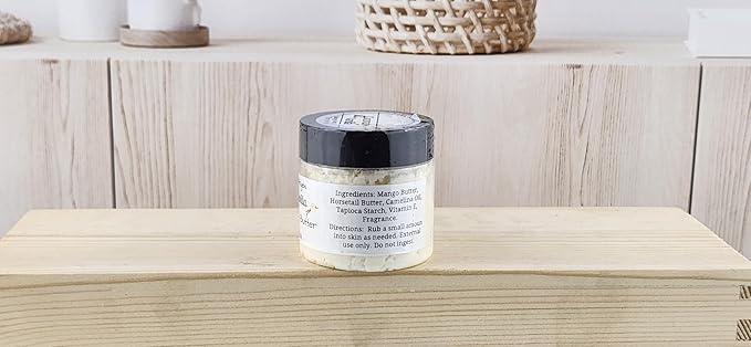 TSA Handmade Whipped Mango Coconut Vanilla Body Butter Cream, Luxury Body Lotion for Dry Skin, Daily Moisturizing Shea Butter, Sunflower Oil, Women, Men, Teens, 1.5 oz Jar (Coconut Vanilla, 1.5 oz)