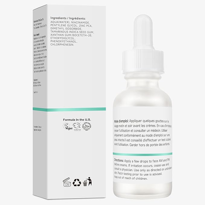 Niacinamide 10%+ Zinc 1% Serum For Face, Niacinamide Serum For Face, Dermatologist, Redness Relieve-30ml 1floz