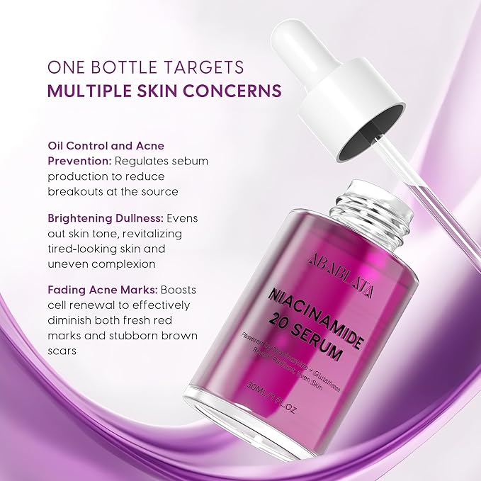Niacinamide 20 Serum with Hyaluronic Acid, Glutathione & Tranexamic Acid - Concentrated Serum for Face, Uneven Skin Tone, Pore Care for Sensitive Skin