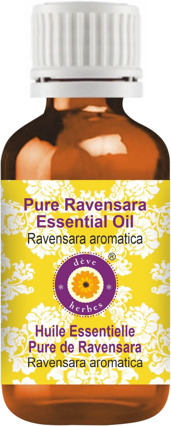 dève herbes Ravensara Essential Oil (Ravensara aromatica) Pure | Non-Sticky | Non-Greasy | Lightweight | Men & Women | All Skin Types | Steam Distilled 15ml (0.5 oz)