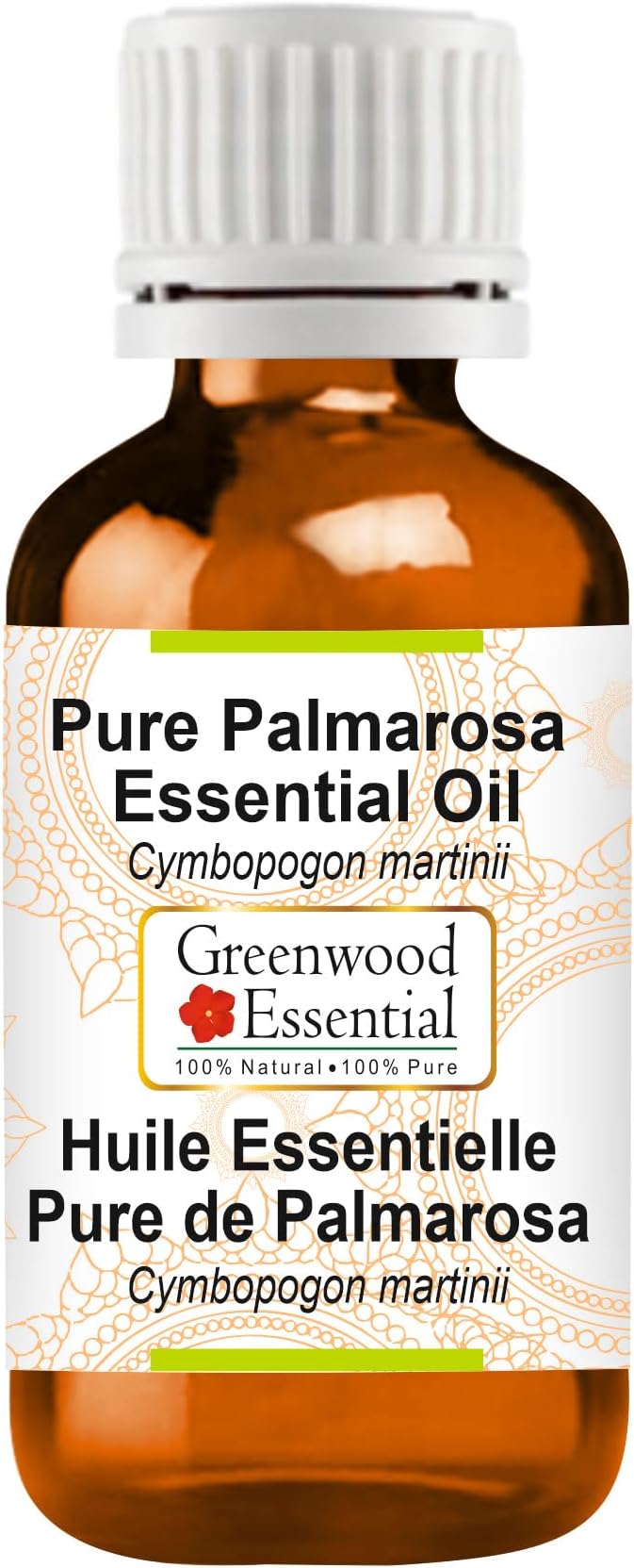 Greenwood Essential Pure Palmarosa Essential Oil (Cymbopogon martinii) Steam Distilled 10ml (0.33 oz)